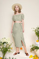 Sample Sale Valentina Skirt in Sage Linen