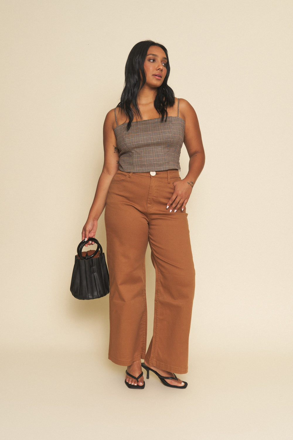 Sample Sale Flora pant in Mushroom Wide Leg - Whimsy & Row