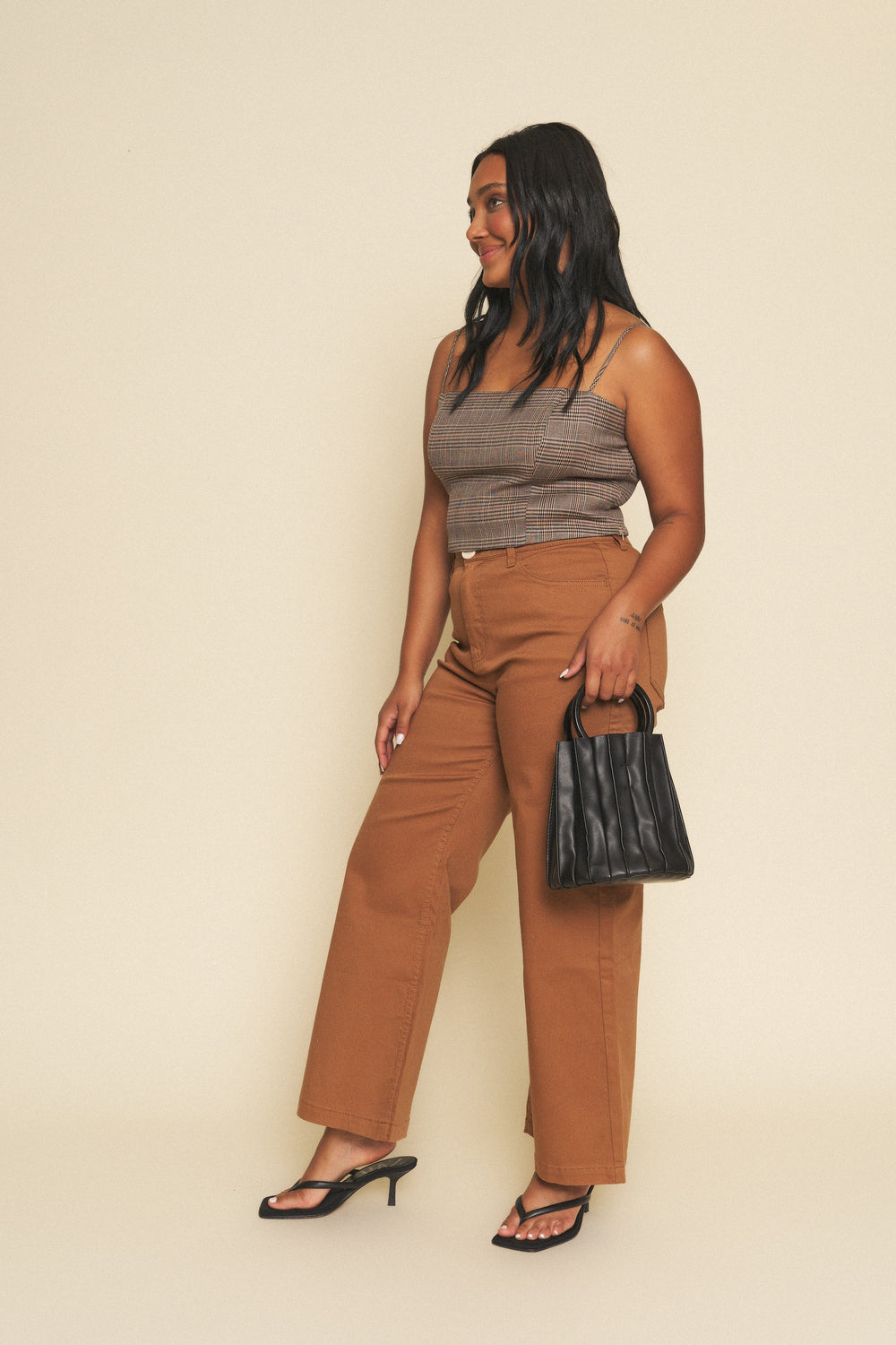 Sample Sale Flora pant in Mushroom Wide Leg - Whimsy & Row