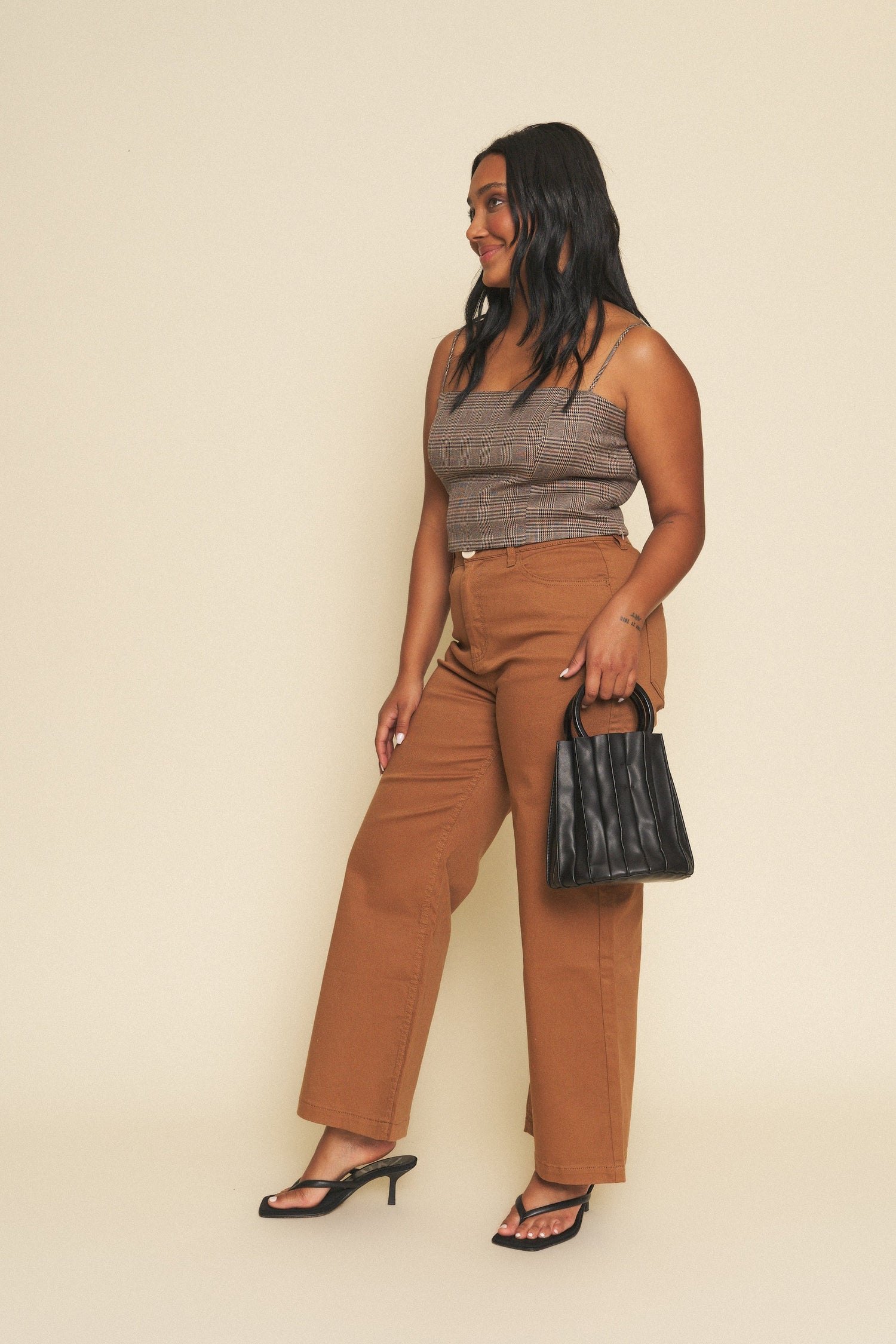 Sample Sale Flora pant in Mushroom Wide Leg