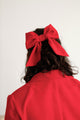 Hair Bow in Red Crepe