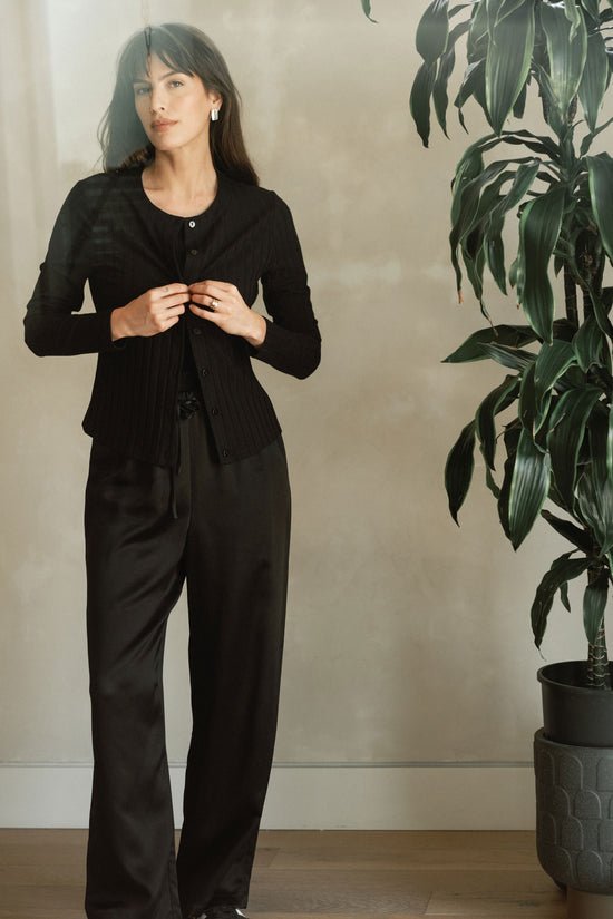 Raffa Pants in Black Silky - Whimsy & Row