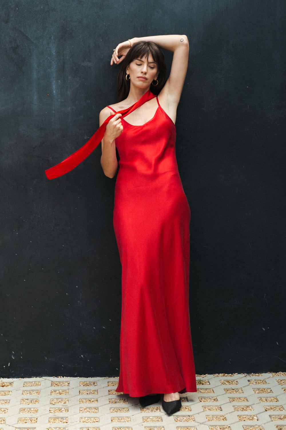 Bonnie Dress in Silky Red - Whimsy & Row