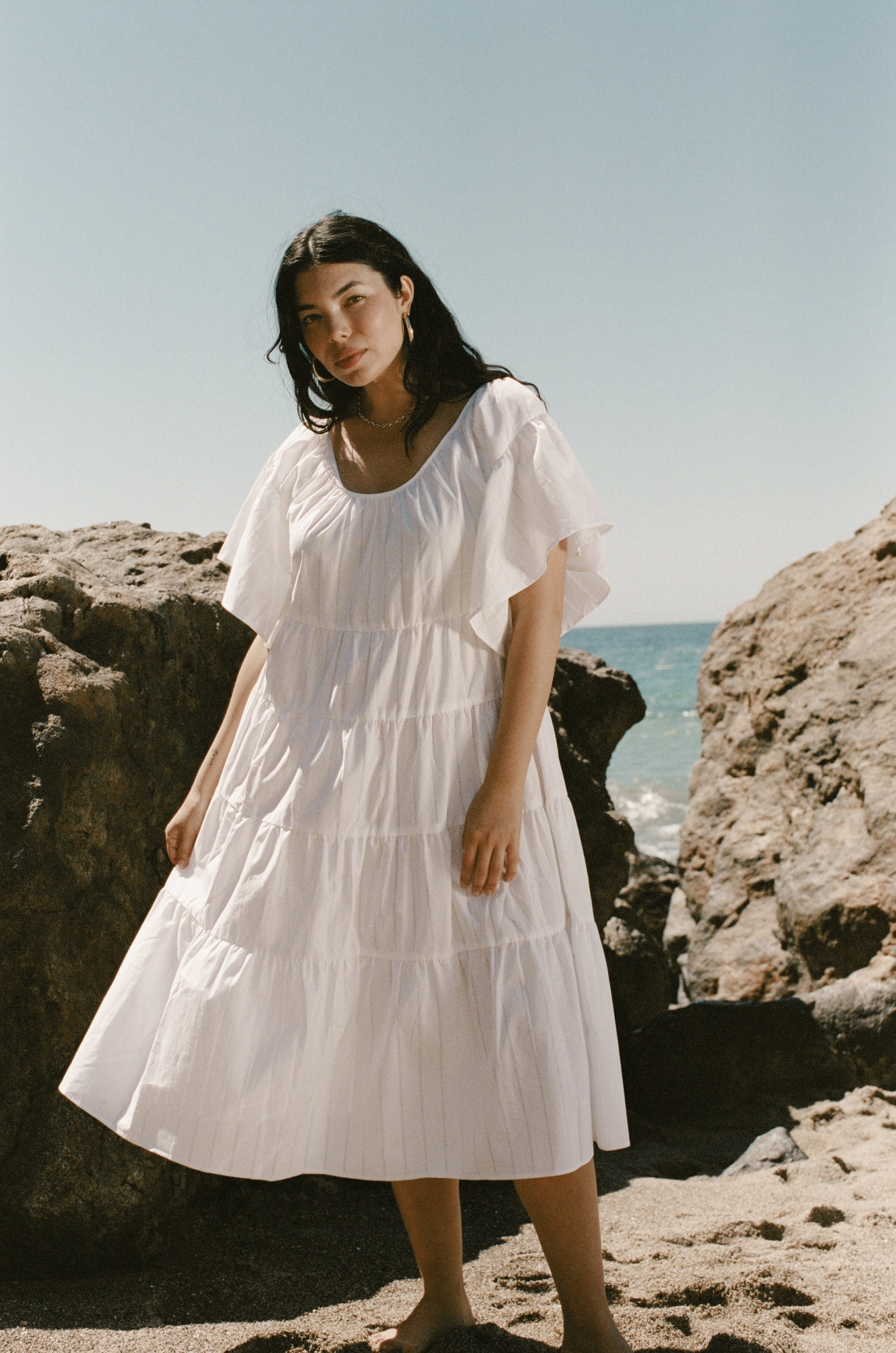 Sample Sale Rachel Dress in White Linen - Whimsy & Row