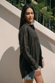 Denise Top in Black Linen