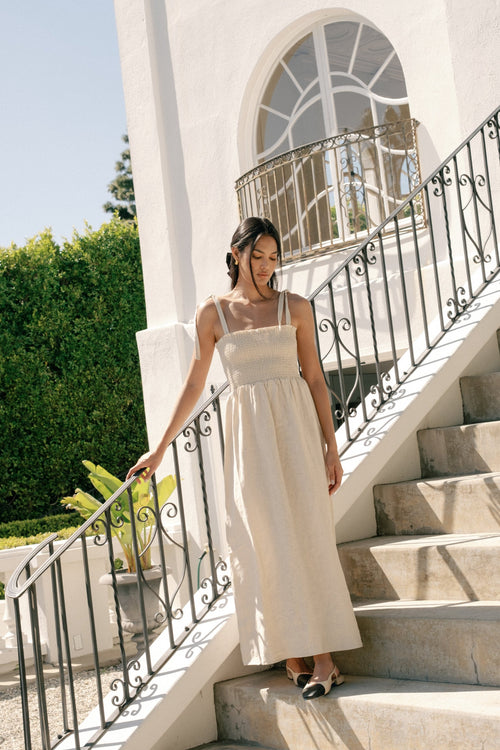 Sophie Dress in Oatmeal Linen M