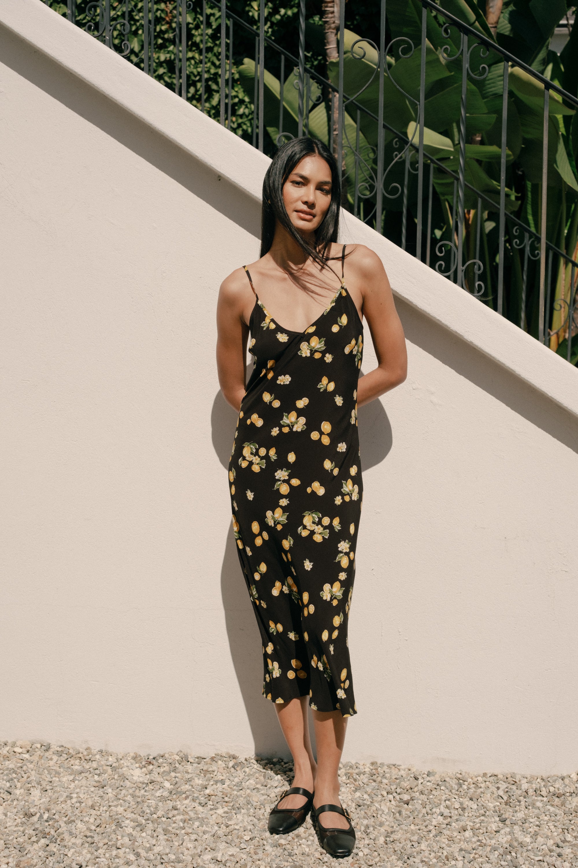 Sample Sale Freya Slip Dress in Lemons - Whimsy & Row