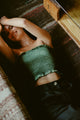 Matilda Top in Green Velvet