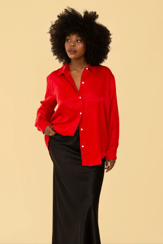 Denise Top in Silky Red - Whimsy & Row