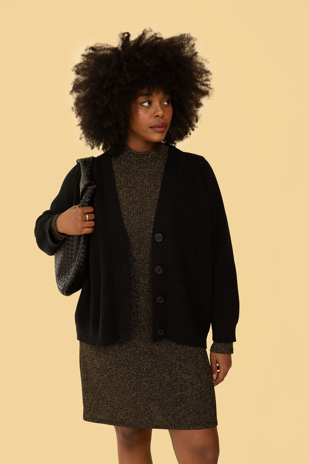 Chloe Cardigan in Black - Whimsy & Row