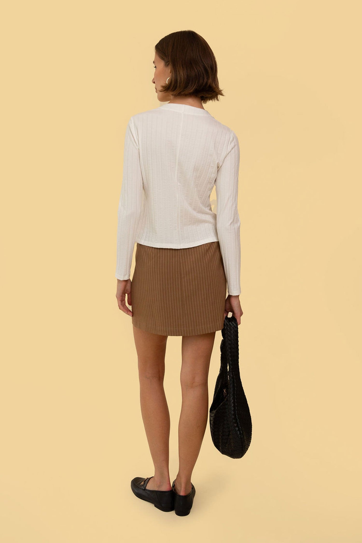 Parker Skirt in Tan Stripe