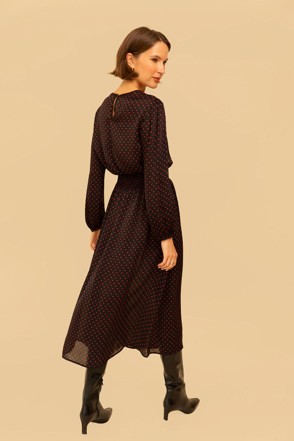 Greta Dress in Red Polka Dot - Whimsy & Row