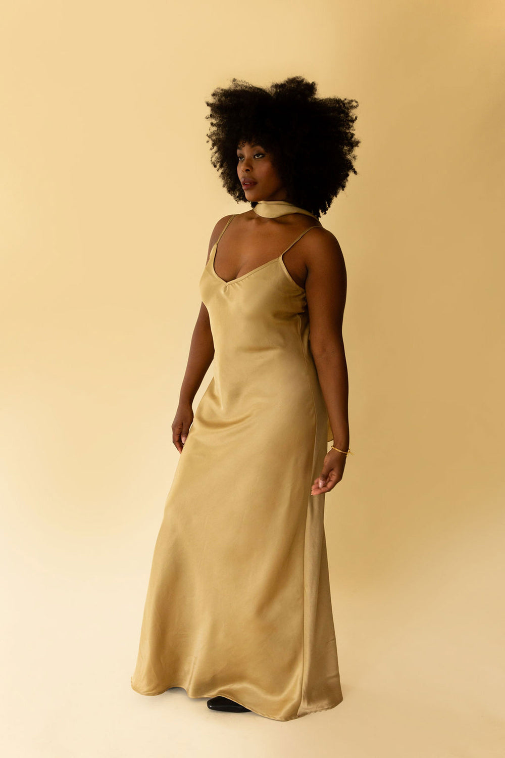 Bonnie Dress in Silky Gold - Whimsy & Row