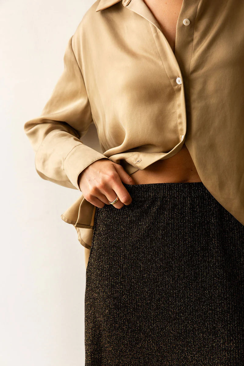 Sample Sale Chelsea Skirt in Black Sparkle - Whimsy & Row