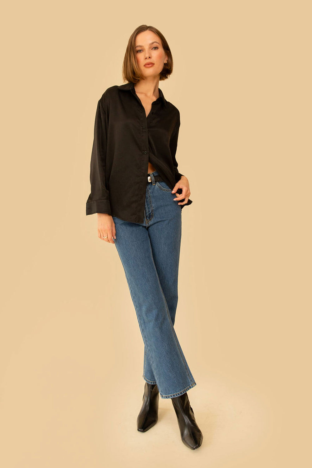 Denise Top in Silky Black - Whimsy & Row
