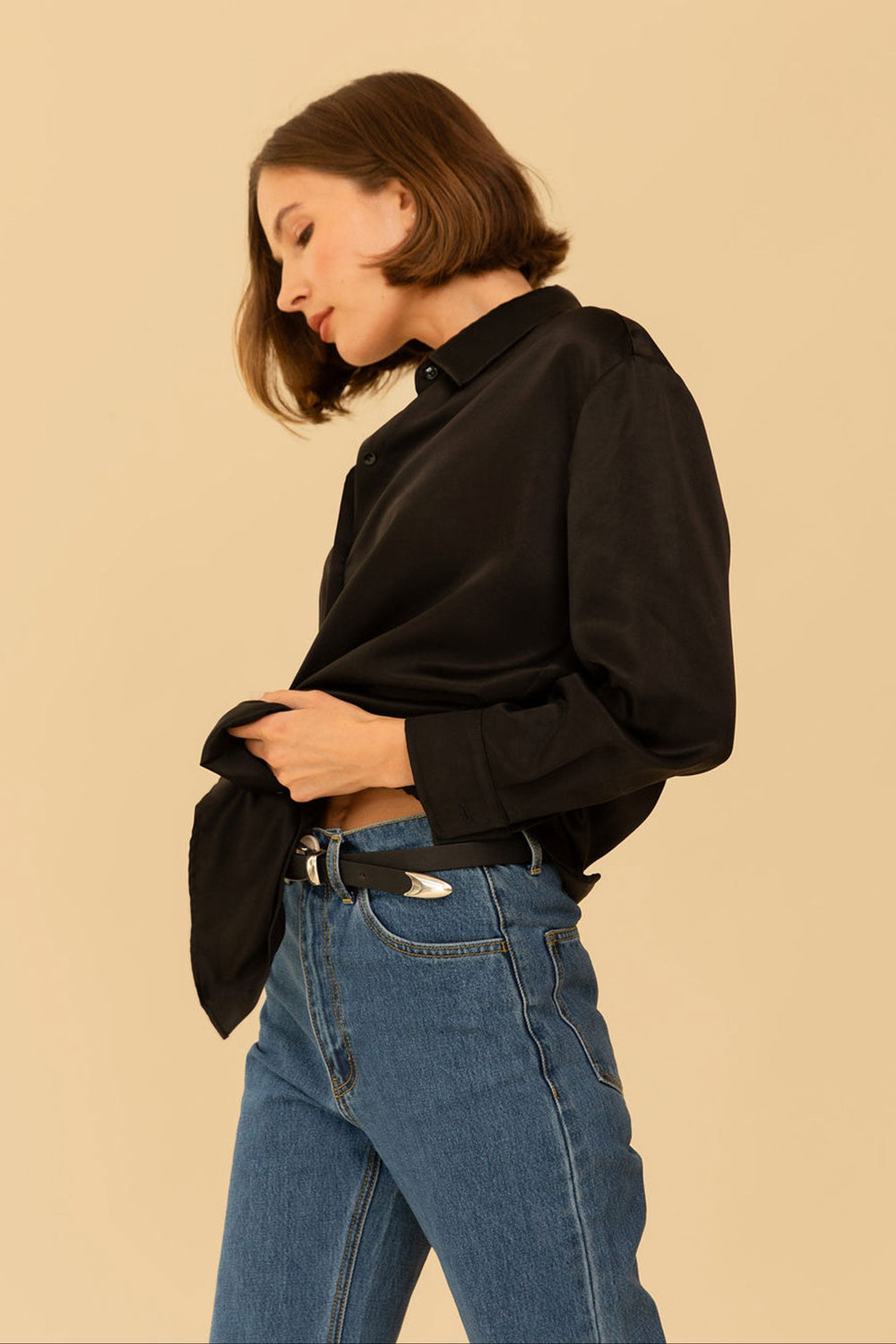 Denise Top in Silky Black - Whimsy & Row