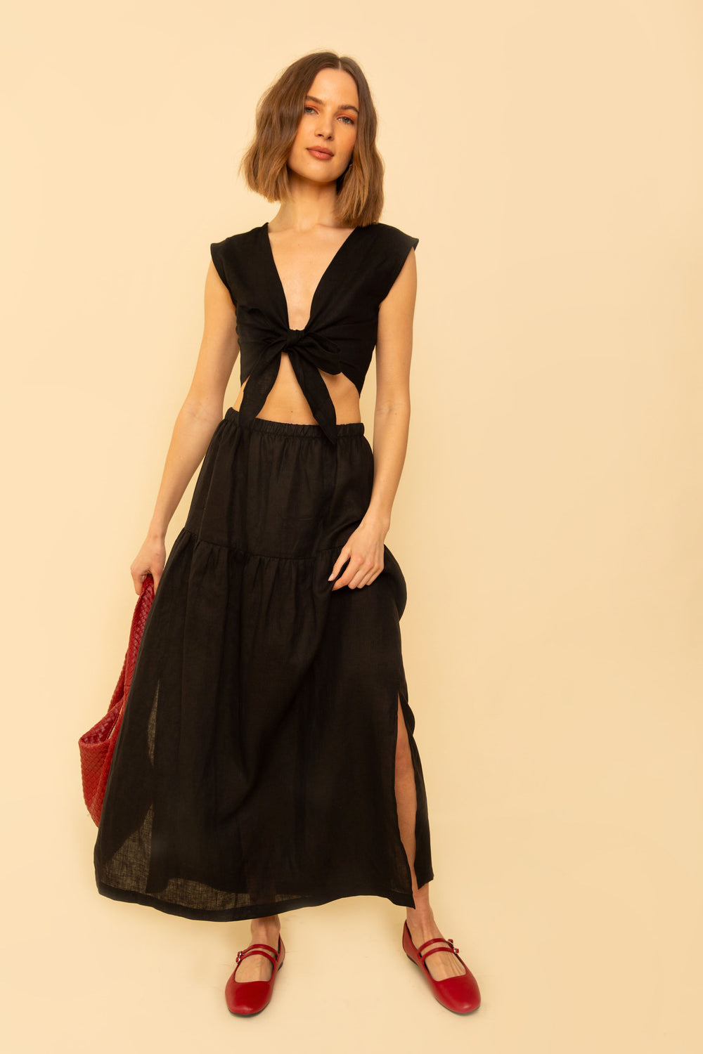 Millie Skirt/Dress in Black Linen - Whimsy & Row