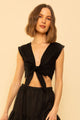 Valentina Top in Black Linen