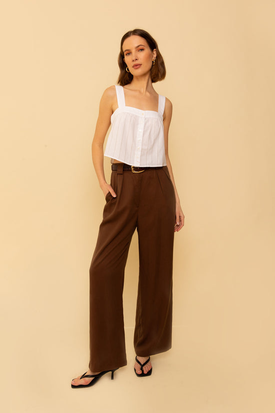 Leanna Pant in Chocolate - Whimsy & Row