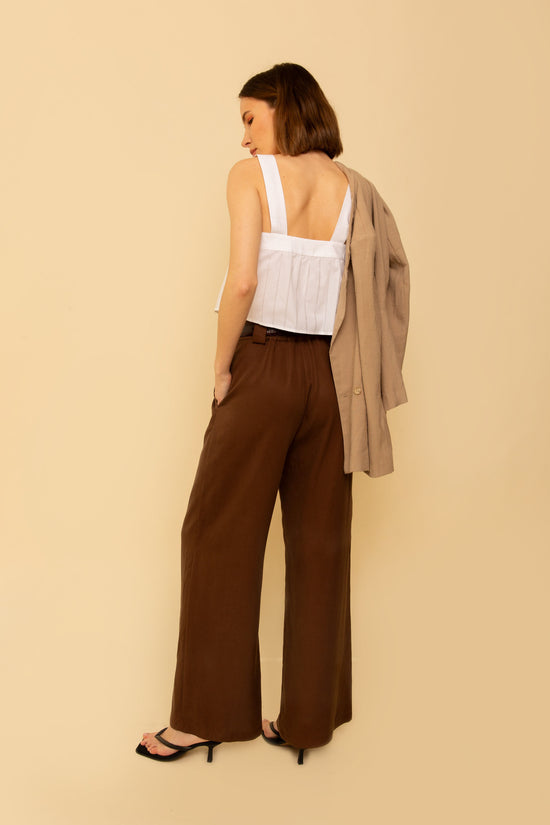 Leanna Pant in Chocolate - Whimsy & Row