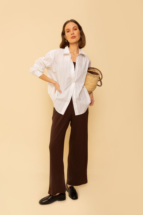 Peri Shirt in White Poplin - Whimsy & Row