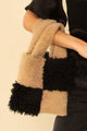 Faux Fur Two-Tone Mini Tote Bag