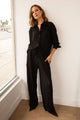 Raffa Pants in Black Plissé