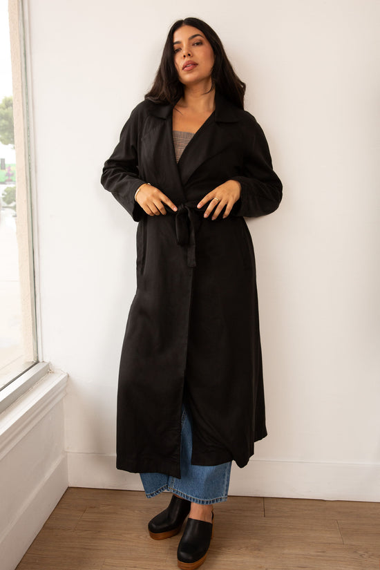 Gia Trench in Black - Whimsy & Row