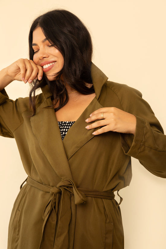 Gia Trench in Hunter - Whimsy & Row