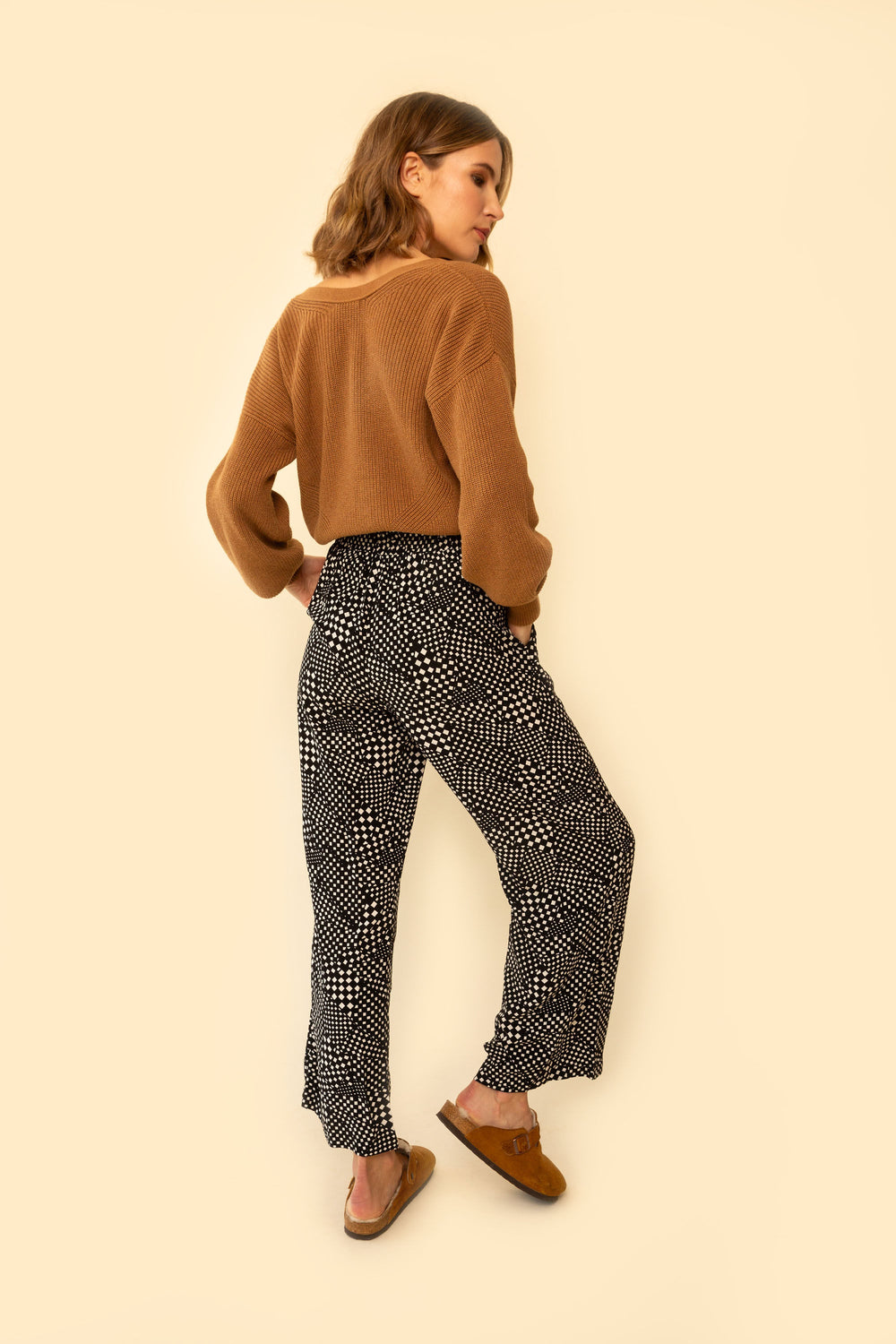 Vera Pant in Black Checker - Whimsy & Row