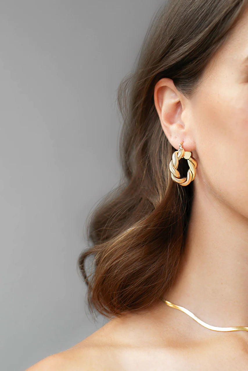 Electric Picks Lennon Hoops in Gold - Whimsy & Row