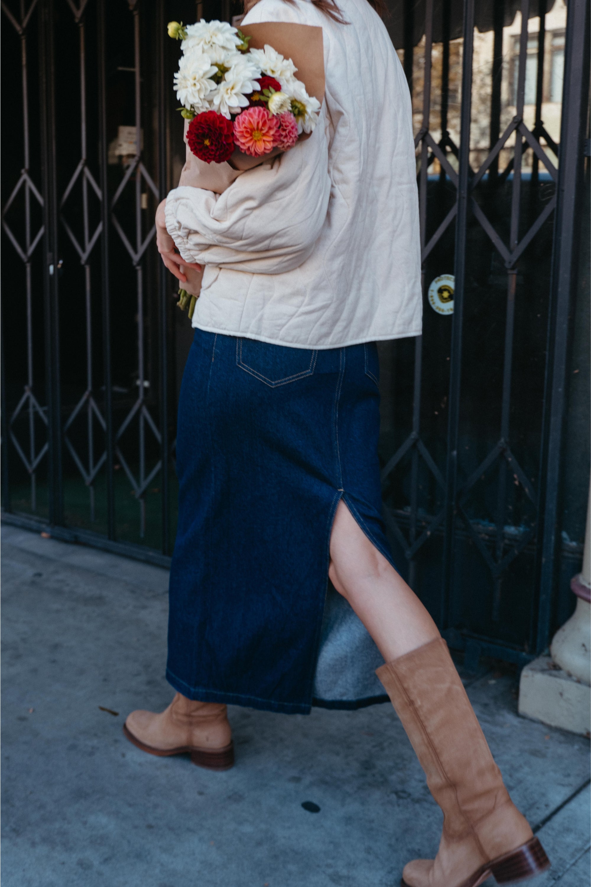 Alanis Skirt in Dark Denim - Whimsy & Row