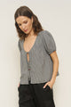 Birdie Top in Black Gingham