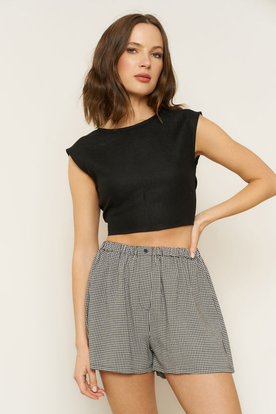 Marissa Boxer Short in Black Gingham - Whimsy & Row