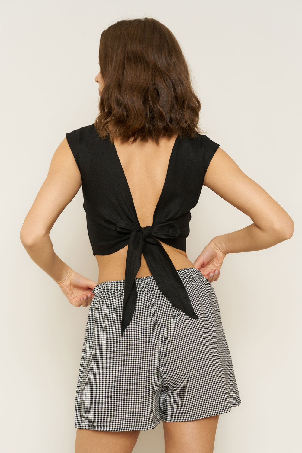 Marissa Boxer Short in Black Gingham - Whimsy & Row