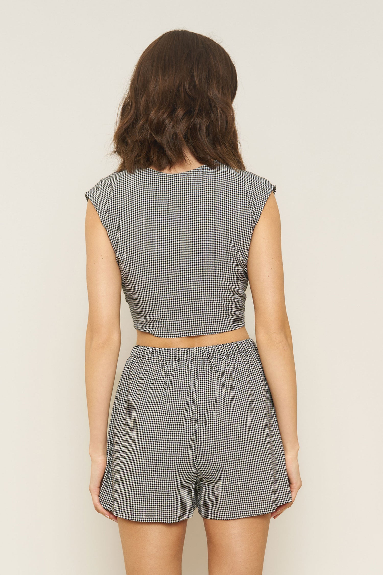 Valentina Top in Black Gingham