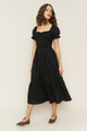 Harper Dress in Black Linen