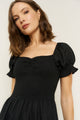 Harper Dress in Black Linen