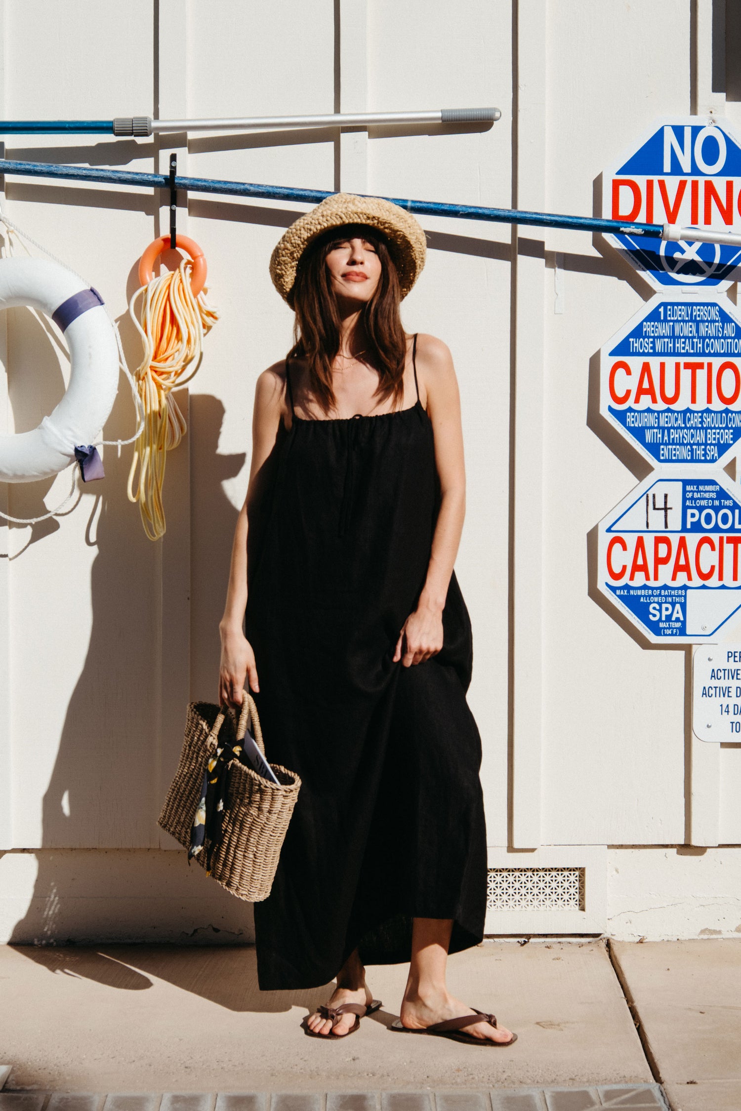 Soliel Dress in Black Linen