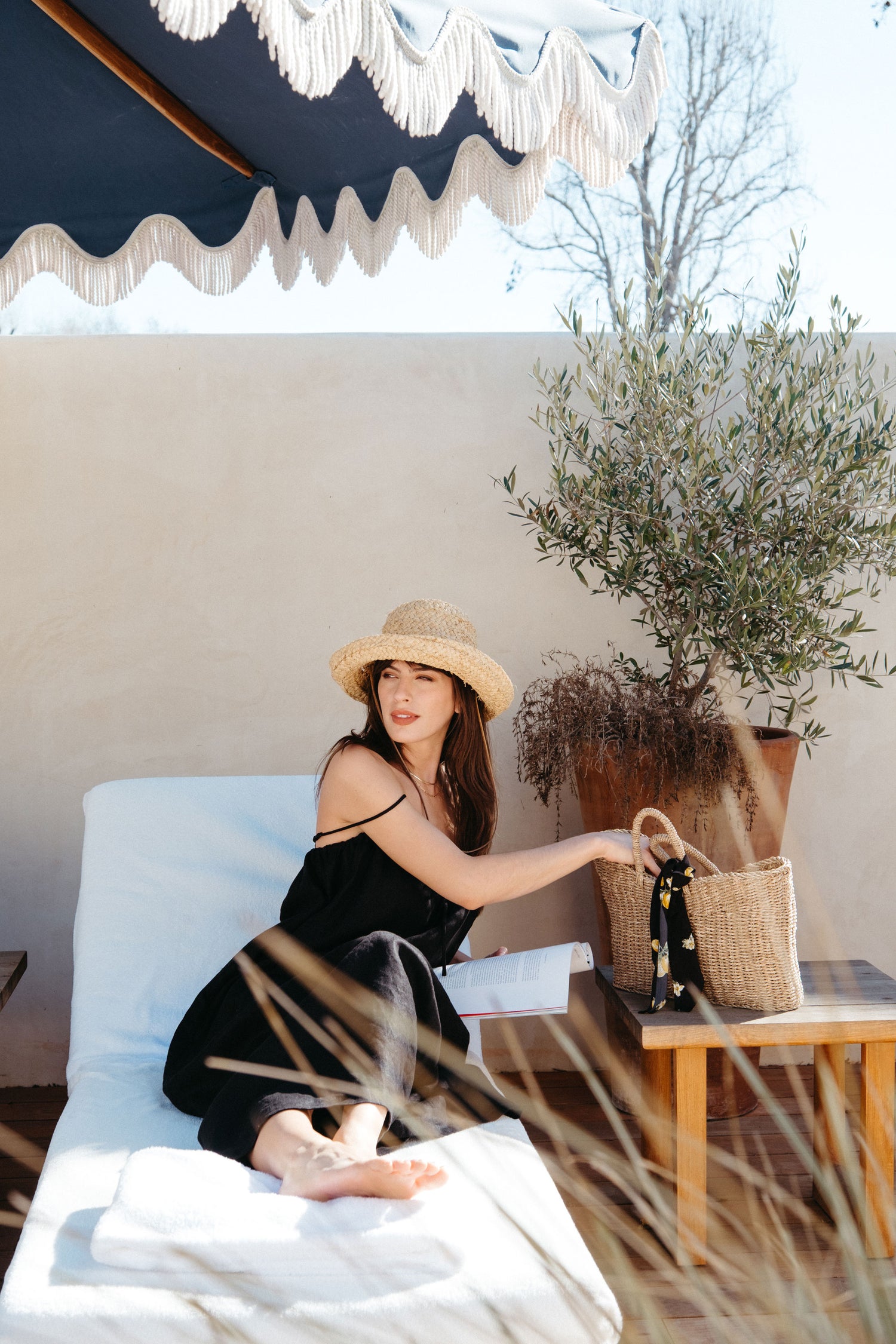 Soliel Dress in Black Linen