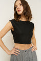 Valentina Top in Black Linen