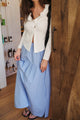 Millie Skirt/Dress in Blue Stripe Poplin