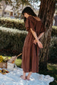Rachel Dress in Chocolate Linen