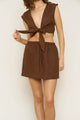 Valentina Top in Chocolate Linen