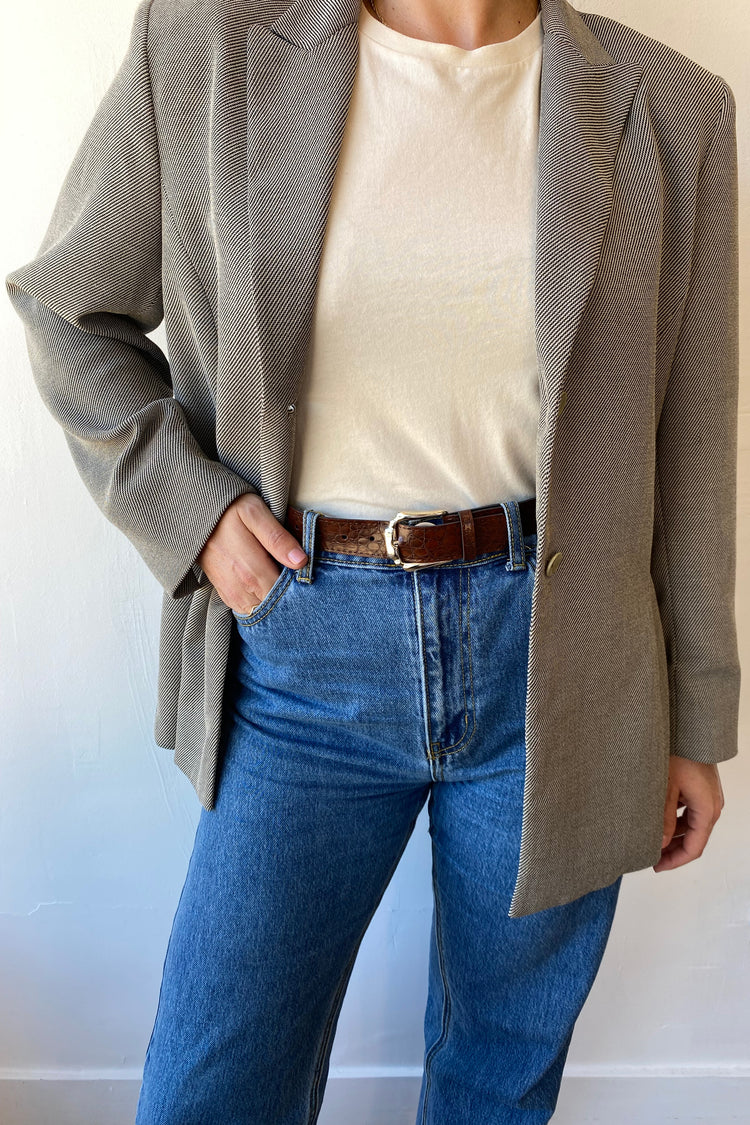 Vintage Silver and Brown Belt - Whimsy & Row