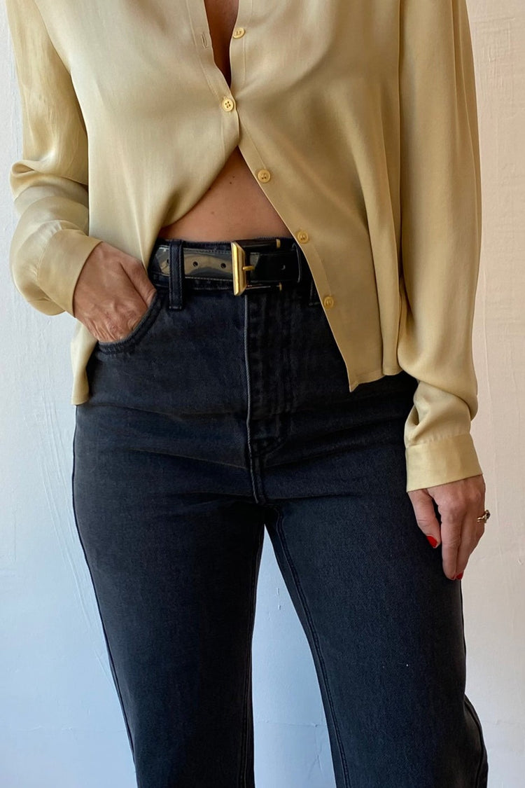 Vintage Black and Gold Color Blocking Belt in Black - Whimsy & Row