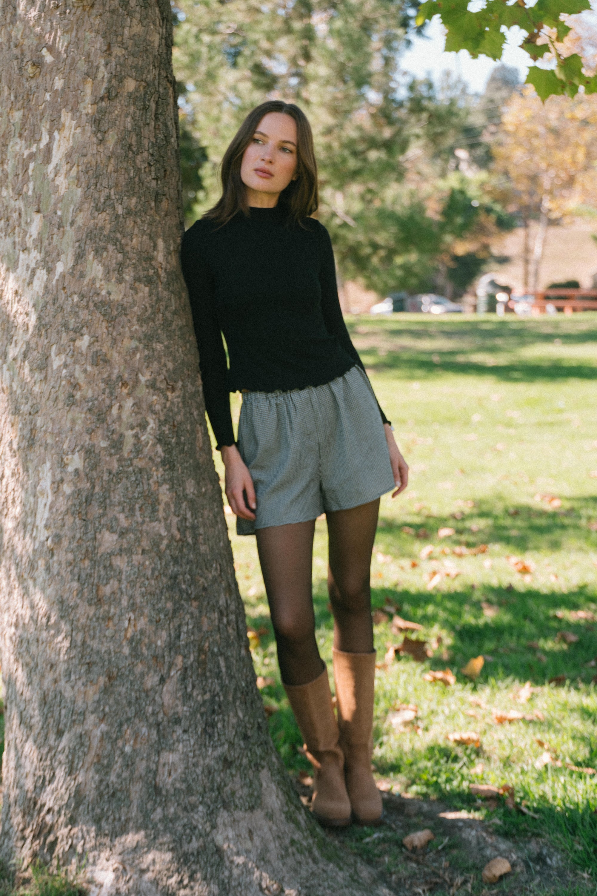 Marissa Boxer Short in Black Gingham - Whimsy & Row