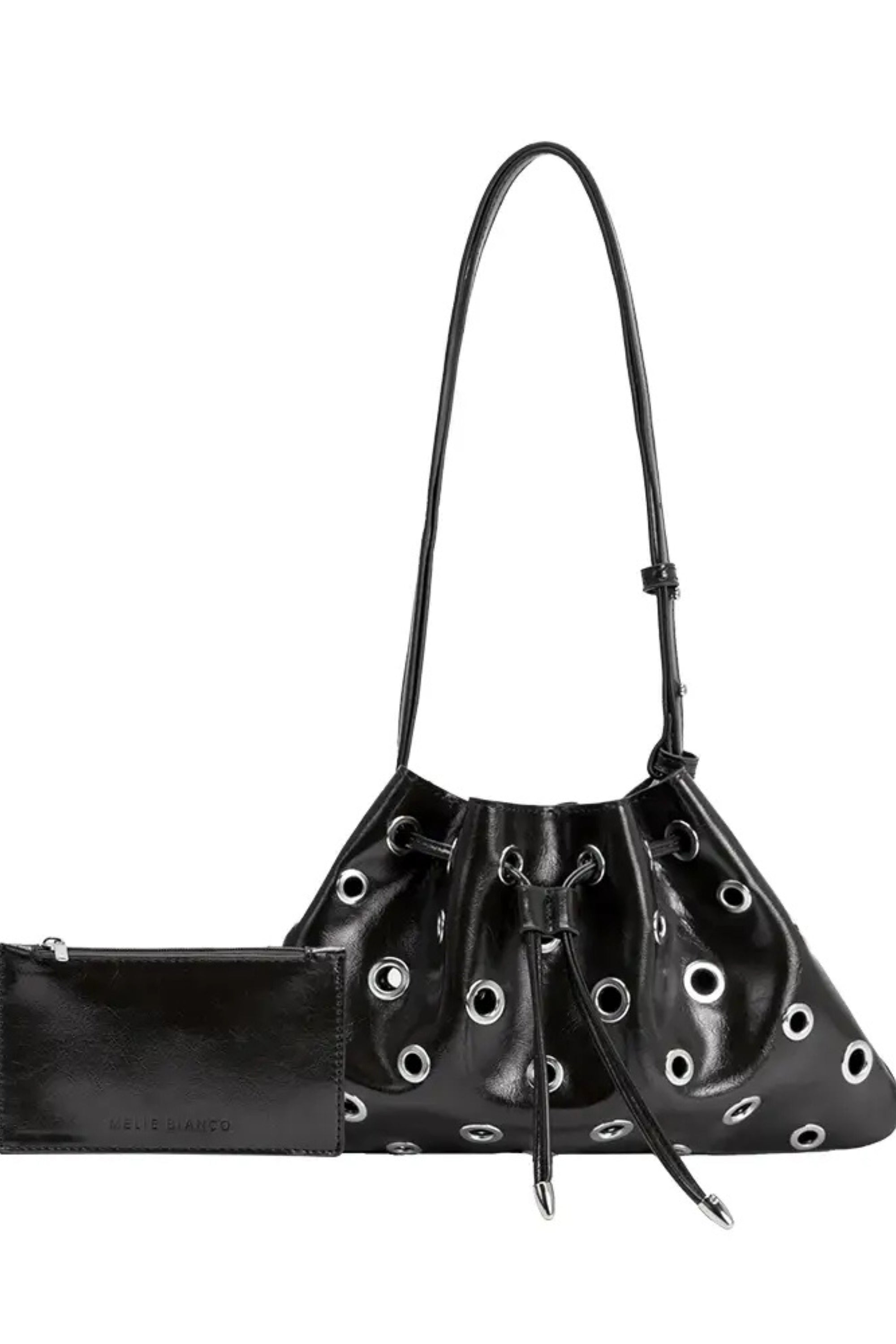 Melie Bianco Paloma Black Recycled Vegan Shoulder Bag - Whimsy & Row