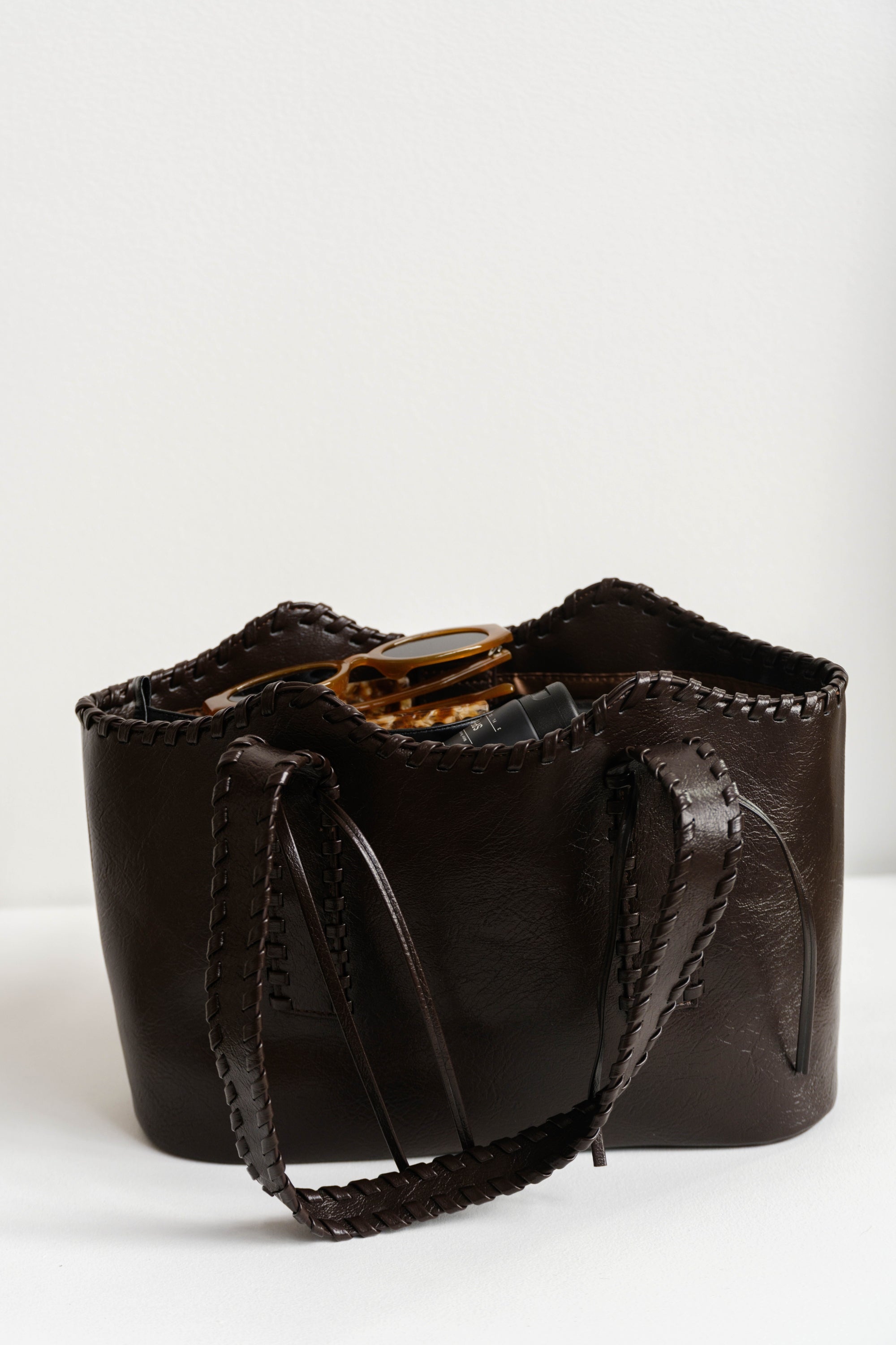Melie Bianco Phoebe Espresso Recycled Vegan Shoulder Bag - Whimsy & Row