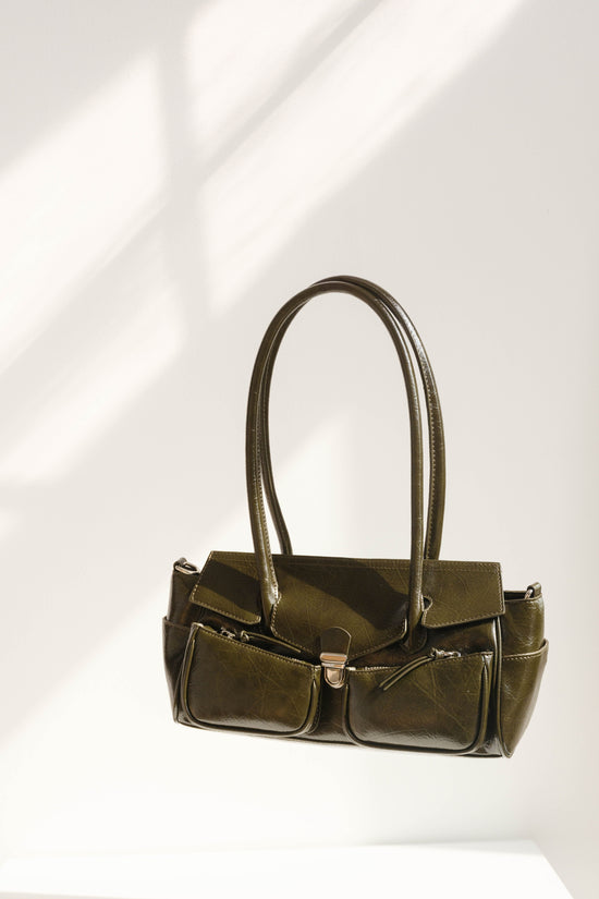 Melie Bianco Ruthie Olive Recycled Vegan Leather Shoulder Bag - Whimsy & Row